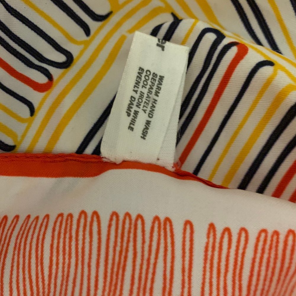 Vintage 60s 70s Made in Italy Mid Century Modern geometric scarf mod stripes an - Picture 8 of 10